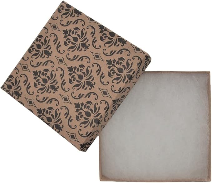 Damask Cotton Filled Box(3 1/2" X 3 1/2" X 1")