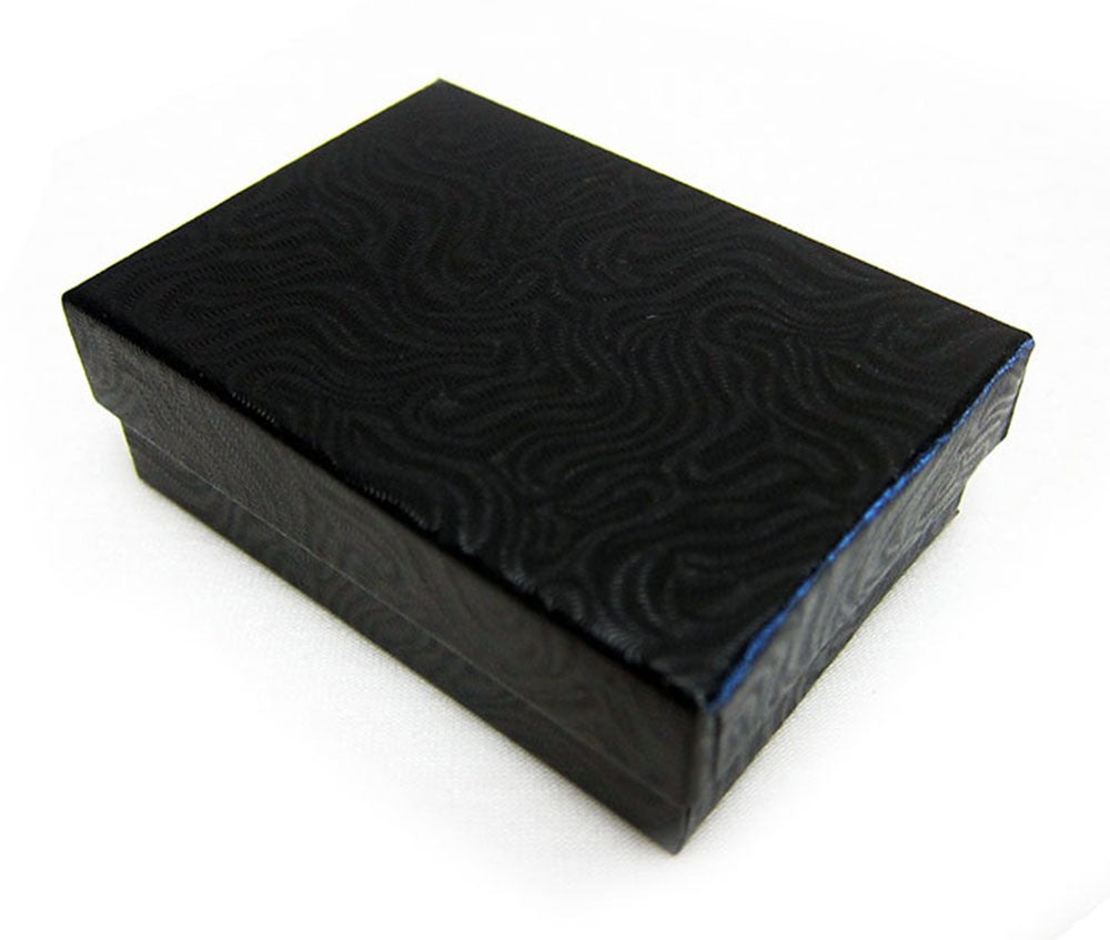 Black Swirl Cotton Filled Box(3 1/4" X 2 1/4" X 1")