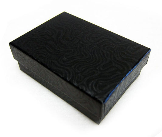 Black Swirl Cotton Filled Box(3 1/4" X 2 1/4" X 1")