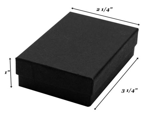 Matte Black Cotton Filled Box(3 1/4" X 2 1/4" X 1")