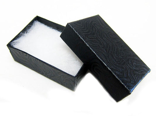 Black Swirl Cotton Filled Box(2 1/2" X 1 1/2" X 1")