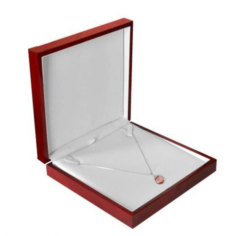 Rose Wood Necklace Box(7 5/8" X 7 5/8" X 1 3/4")