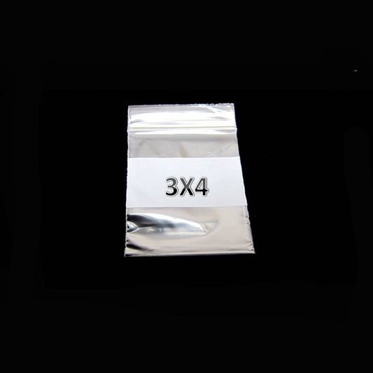 Plastic Slide-lock Bag 3x4 W/WHT