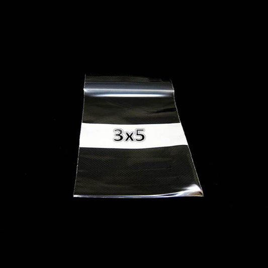 Plastic Slide-lock Bag 3x5 W/WHT