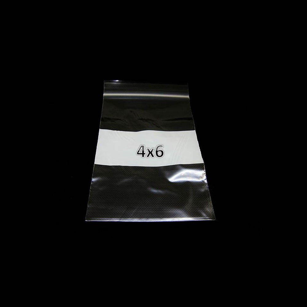 Plastic Slide-lock Bag 4X6 W/WHT