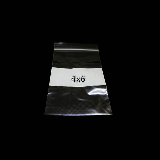 Plastic Slide-lock Bag 4X6 W/WHT