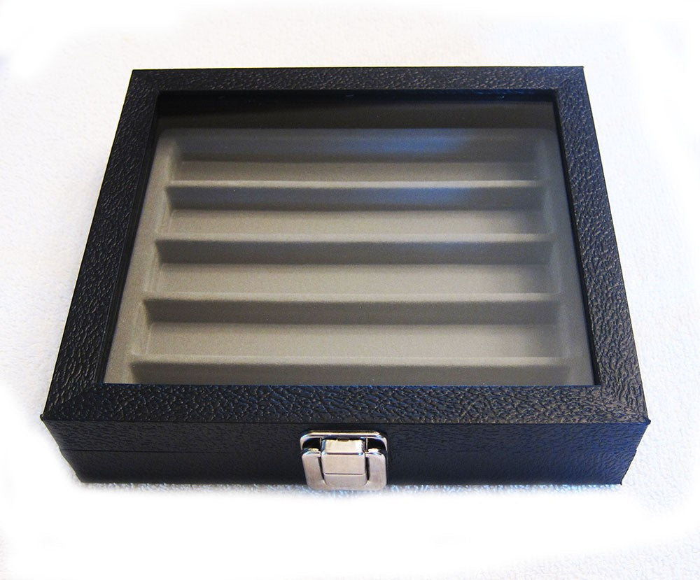 Glass Tray with Flocked 5 Section Insert