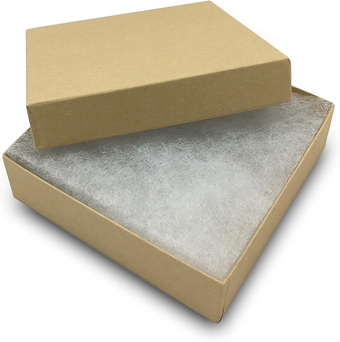 Kraft Cotton Filled Box(3 1/2" X 3 1/2" X 1")