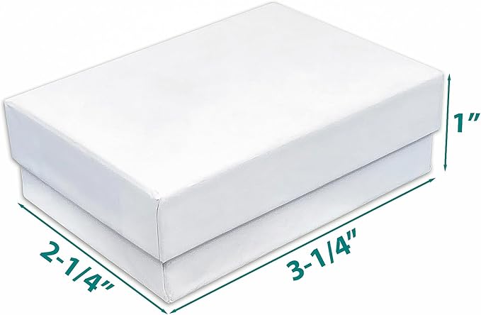 White Cotton Filled Box(3 1/4" X 2 1/4" X 1")