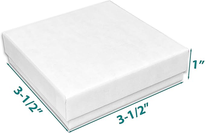 White Cotton Filled Box(3 1/2" X 3 1/2" X 1")