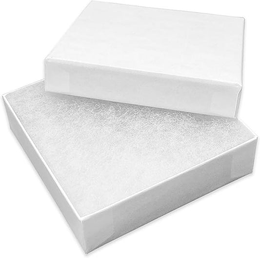 White Cotton Filled Box(3 1/2" X 3 1/2" X 1")