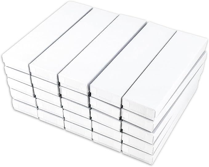 White Cotton Filled Box(8" X 2" X 1")