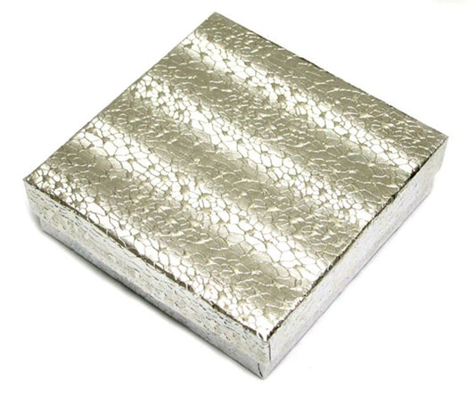 Silver Cotton Filled Box(3 1/2" X 3 1/2" X 1")