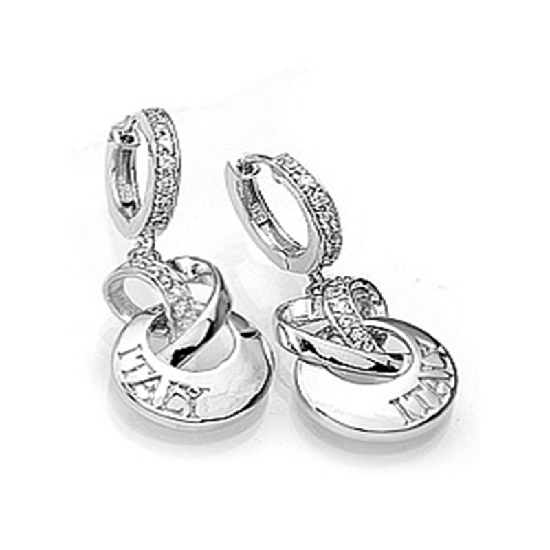 Silver CZ Dangling Earring