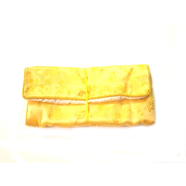 Chinese Silk Pouch Roll, Yellow