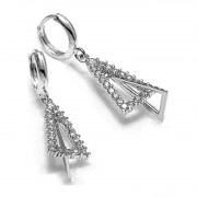 Silver CZ Dangling Earring 