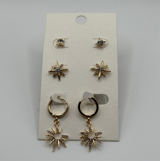 Celestial Star Multi Earring Set (3 Pairs)
