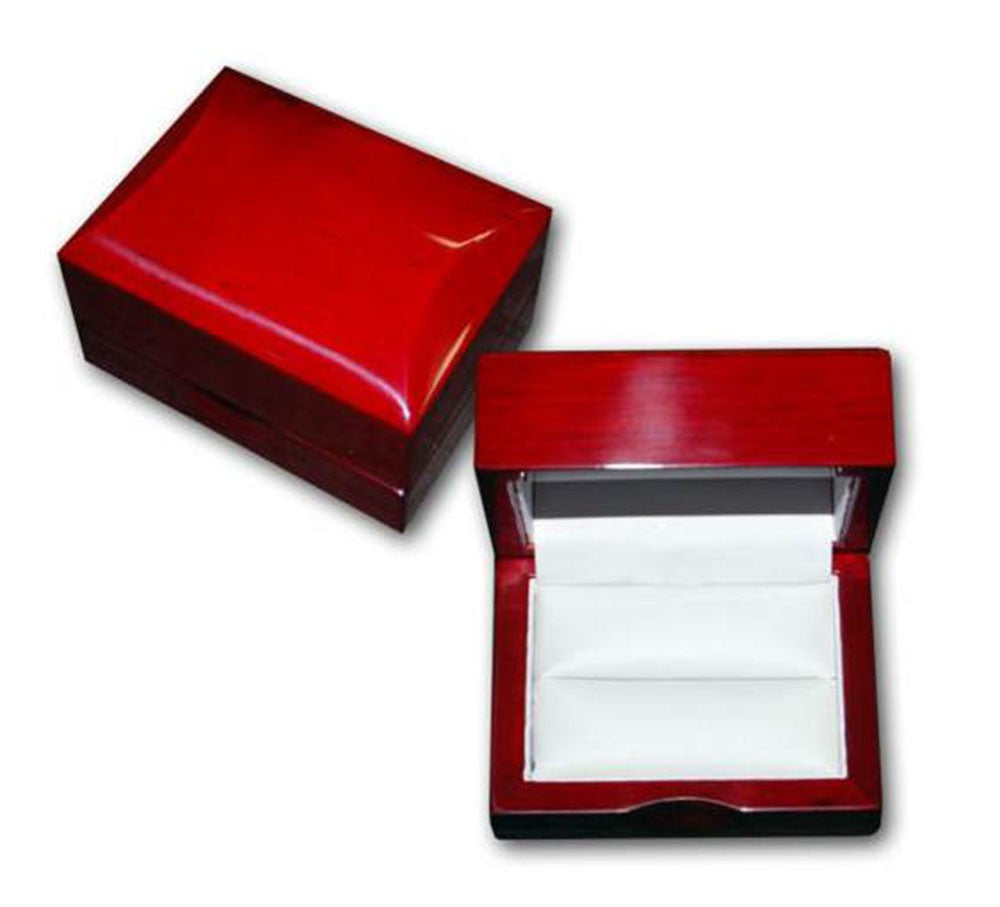 Rose Wood 2 Ring Box(3" X 2" X 2"H)