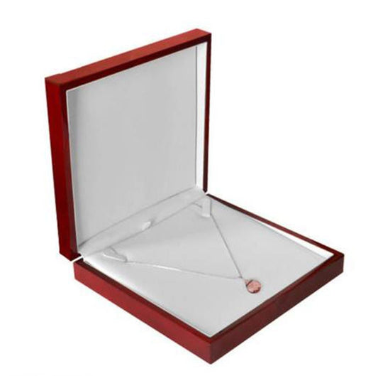 Rose Wood Necklace Box(7 5/8" X 7 5/8" X 1 3/4")