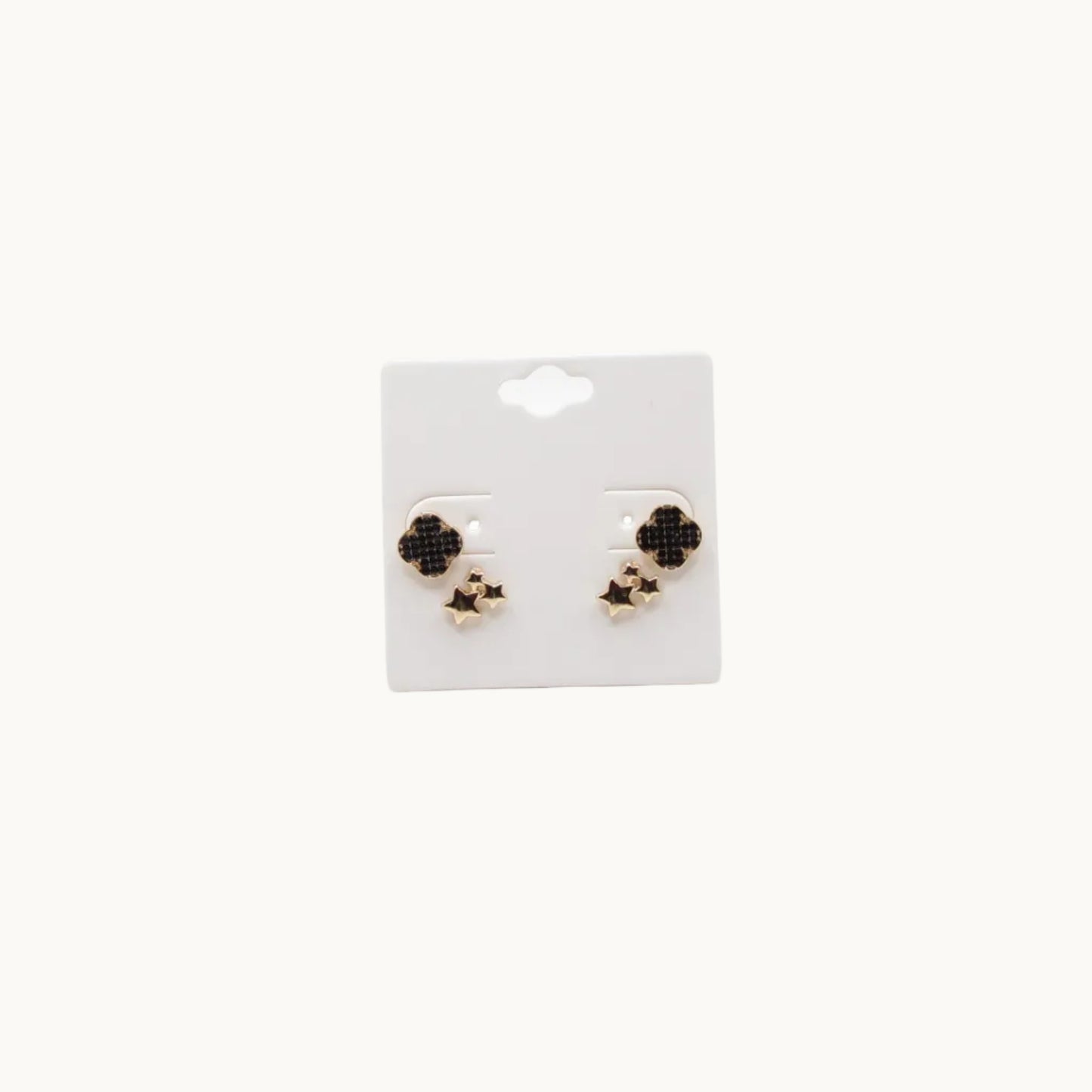 Star & Clover Accent Stud Earrings Set (2-Pair)