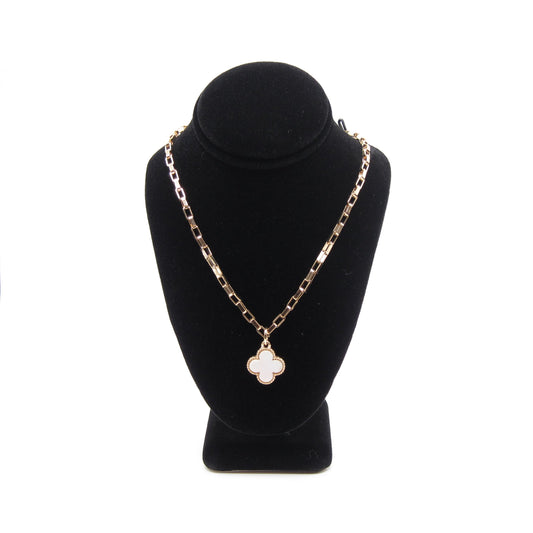 Bold Chain Clover Gold-Tone Pendant Necklace
