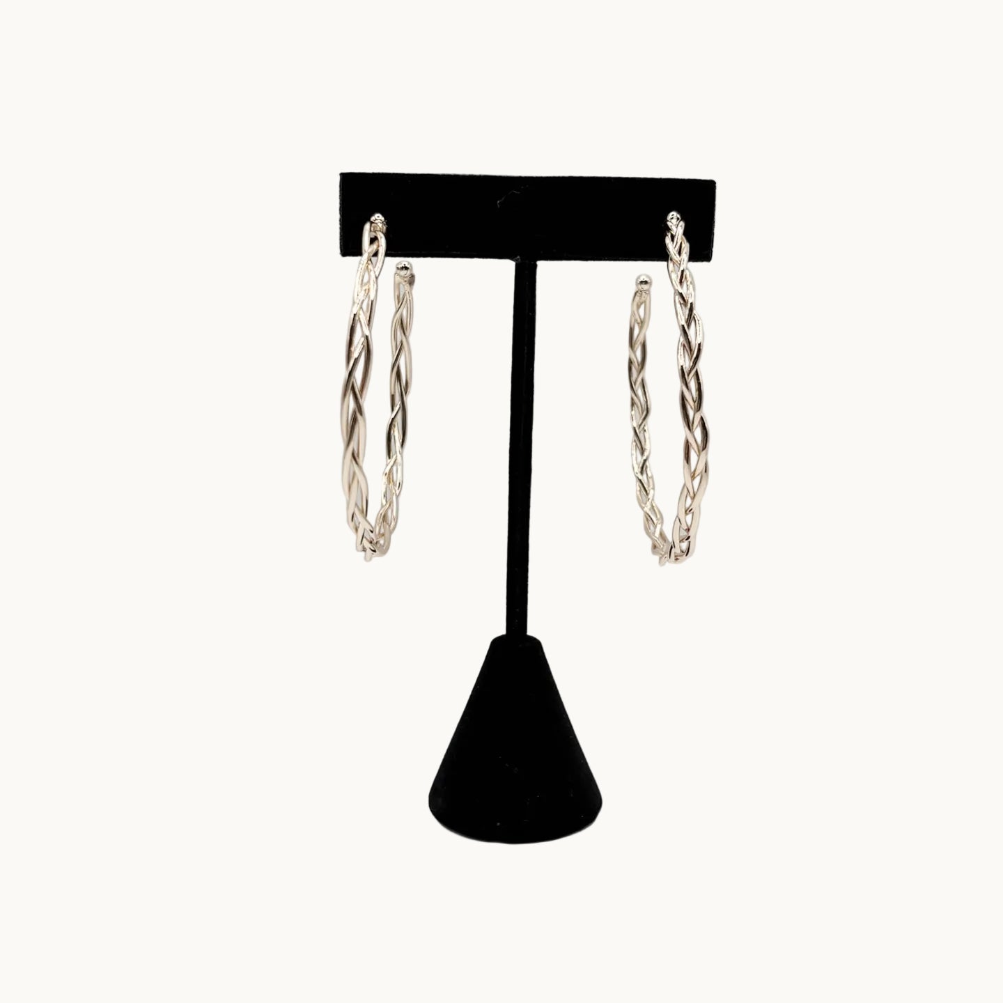 Elegant Twisted Gold-Tone Hoop Earrings