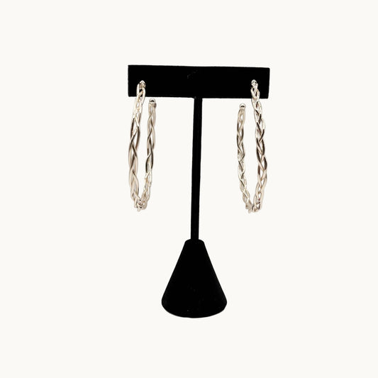 Elegant Twisted Gold-Tone Hoop Earrings